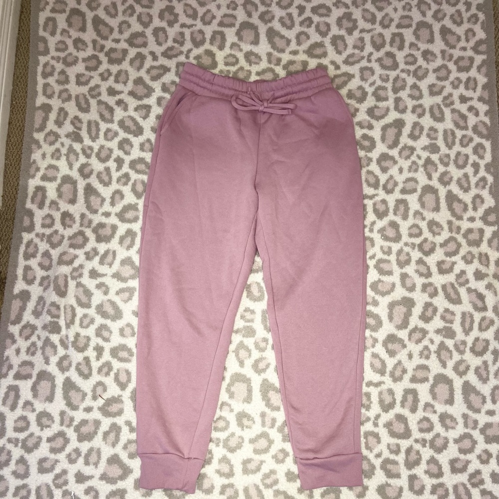 Soft pink cotton sweat pants